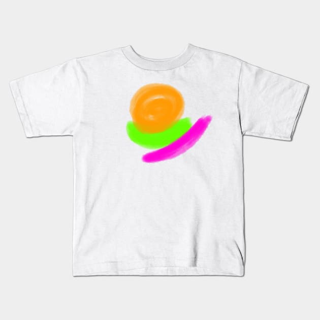 Green orange pink watercolor texture art Kids T-Shirt by Artistic_st